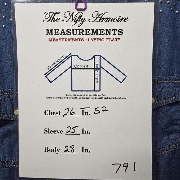 Seven for All Mankind Womens Denim Shirt Embellished Long Slv Snap Front 22/24 - Picture 11 of 15